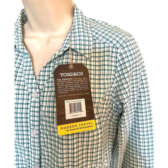 Toad&Co Women's Long Sleeve Button Down Shirt UPF25+ Size XS Dark Turquoise - Picture 5 of 8